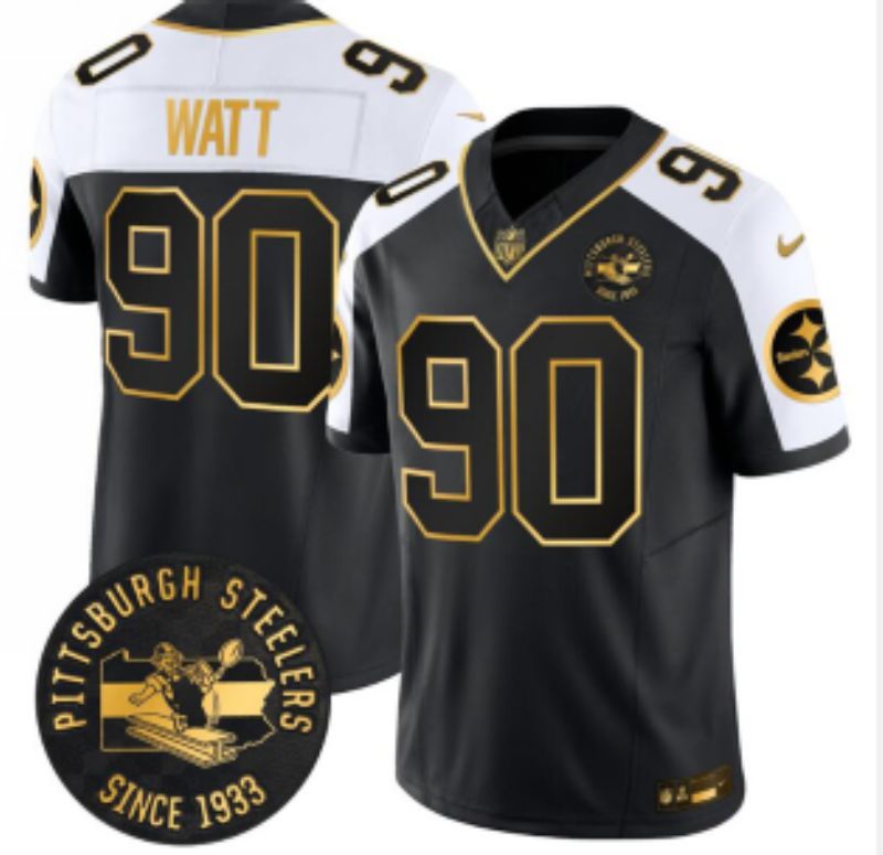 Men 2025 Nike Pittsburgh Steelers #90 Watt Black 3th generation Limited NFL Jersey 041->washington commanders->NFL Jersey